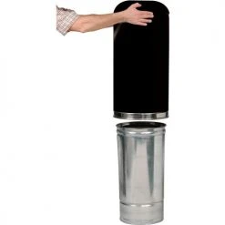 Rubbermaid® Steel Round Open Top Trash Can W/Galvanized Liner, 15 Gallon, High Gloss Black -Cheap Trash & Recycling Store 257910BK 06