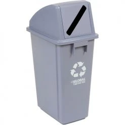Global Industrial™ Recycling Paper Lid, Gray -Cheap Trash & Recycling Store 260593GY 02