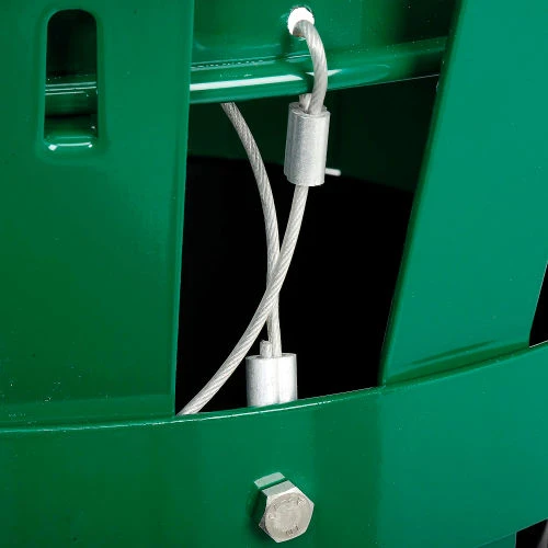 Global Industrial Outdoor Slatted Steel Trash Can With Rain Bonnet Lid, 24 Gallon, Green 5 Global Industrial Outdoor Slatted Steel Trash Can With Rain Bonnet Lid, 24 Gallon, Green - Image 5