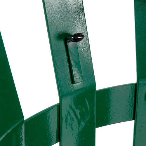 Global Industrial Outdoor Slatted Steel Trash Can With Rain Bonnet Lid, 24 Gallon, Green 6 Global Industrial Outdoor Slatted Steel Trash Can With Rain Bonnet Lid, 24 Gallon, Green - Image 6