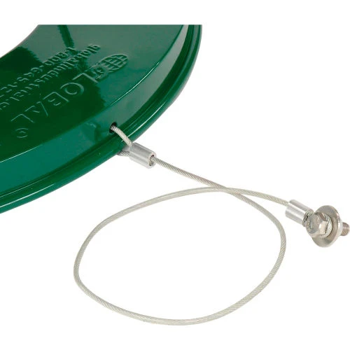 Global Industrial Outdoor Slatted Steel Trash Can With Rain Bonnet Lid, 24 Gallon, Green 9 Global Industrial Outdoor Slatted Steel Trash Can With Rain Bonnet Lid, 24 Gallon, Green - Image 9