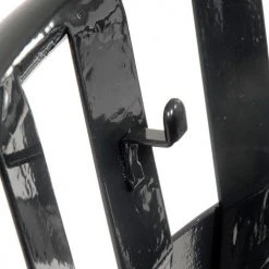 Global Industrial™ Outdoor Slatted Steel Trash Can With Rain Bonnet Lid, 36 Gallon, Black -Cheap Trash & Recycling Store 260804BK 07