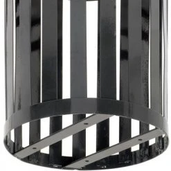 Global Industrial™ Outdoor Slatted Steel Trash Can With Rain Bonnet Lid, 36 Gallon, Black -Cheap Trash & Recycling Store 260804BK 10
