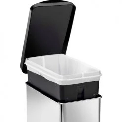 simplehuman® Profile Step Can with Plastic Lid - 2-3/5 Gallon Brushed SS -Cheap Trash & Recycling Store 260992SS 3
