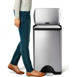 simplehuman® CW1814 Rectangular Step Can - 10 Gallon Brushed SS -Cheap Trash & Recycling Store 260995SS 3