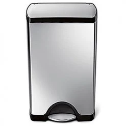 simplehuman® CW1814 Rectangular Step Can - 10 Gallon Brushed SS