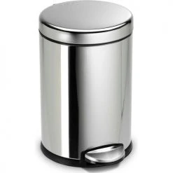 simplehuman® Mini Round Step Can - 1-1/5 Gallon Polished SS