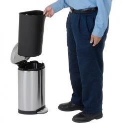 simplehuman® Mini Semi Round Step Can - 1-3/5 Gallon Brushed SS -Cheap Trash & Recycling Store 261006SS 04 1