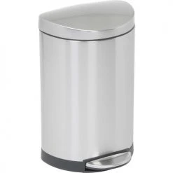 simplehuman® Mini Semi Round Step Can - 1-3/5 Gallon Brushed SS -Cheap Trash & Recycling Store 261006SS 05 1
