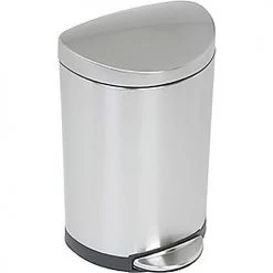simplehuman® Mini Semi Round Step Can - 2-3/5 Gallon Brushed SS