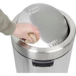 Simplehuman® Stainless Steel Swing Top Trash Can, 14-1/2 Gallon -Cheap Trash & Recycling Store 261012SS 02