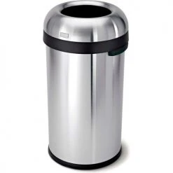 Simplehuman® Steel Stainless Bullet Open Top Trash Can, 16 Gallon -Cheap Trash & Recycling Store 261013SS