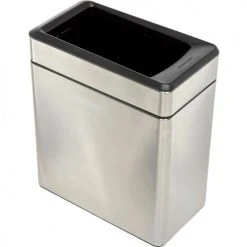 Simplehuman® Stainless Steel Open Profile Trash Can, 2-3/5 Gallon -Cheap Trash & Recycling Store 261014SS 02