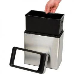 Simplehuman® Stainless Steel Open Profile Trash Can, 2-3/5 Gallon -Cheap Trash & Recycling Store 261014SS 03