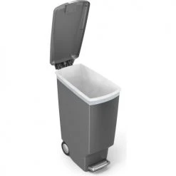 simplehuman® Slim Plastic Step Can - 10-1/2 Gallon Gray -Cheap Trash & Recycling Store 261023GY 3