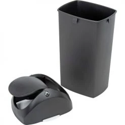 simplehuman® Plastic Swing Lid Can - 16 Gallon Black 13 simplehuman® Plastic Swing Lid Can - 16 Gallon Black -Cheap Trash & Recycling Store 261024BK 02
