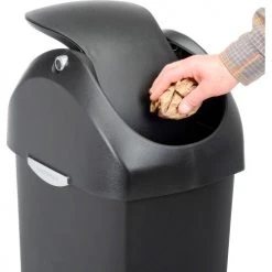 simplehuman® Plastic Swing Lid Can - 16 Gallon Black 14 simplehuman® Plastic Swing Lid Can - 16 Gallon Black -Cheap Trash & Recycling Store 261024BK 03