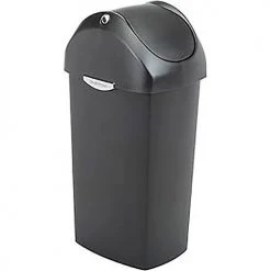 simplehuman® Plastic Swing Lid Can - 16 Gallon Black