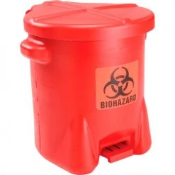Eagle Mfg Eagle 14 Gallon Safety Poly Biohazardous Waste Can, Red - 947BIO