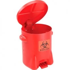 Eagle Mfg Eagle 14 Gallon Safety Poly Biohazardous Waste Can, Red - 947BIO -Cheap Trash & Recycling Store 261106 02