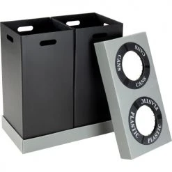 Safco® Recycling Center For Multiple Recyclables, 56 Gallon, Black/Gray -Cheap Trash & Recycling Store 261331 02