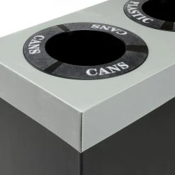 Safco® Recycling Center For Multiple Recyclables, 56 Gallon, Black/Gray -Cheap Trash & Recycling Store 261331 03