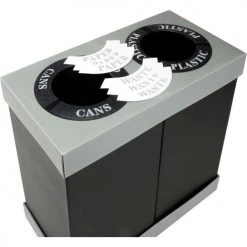 Safco® Recycling Center For Multiple Recyclables, 56 Gallon, Black/Gray -Cheap Trash & Recycling Store 261331 04
