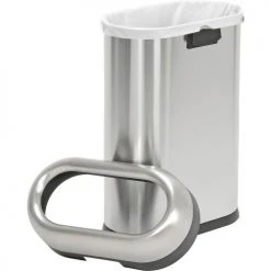 Simplehuman® Stainless Steel Slim Oval Open Top Trash Can, 13 Gallon -Cheap Trash & Recycling Store 261342SS 03