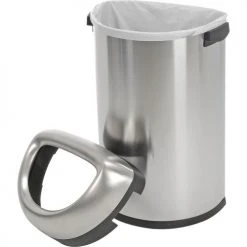 Simplehuman® Stainless Steel Semi-Round Open Top Trash Can, 16 Gallon -Cheap Trash & Recycling Store 261343SS 03