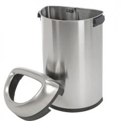 Simplehuman® Stainless Steel Semi-Round Open Top Trash Can, 16 Gallon -Cheap Trash & Recycling Store 261343SS 05