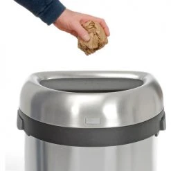 Simplehuman® Stainless Steel Semi-Round Open Top Trash Can, 16 Gallon -Cheap Trash & Recycling Store 261343SS 10