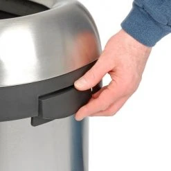 Simplehuman® Stainless Steel Semi-Round Open Top Trash Can, 16 Gallon -Cheap Trash & Recycling Store 261343SS 11