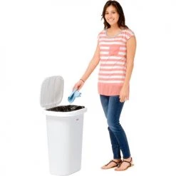 Rubbermaid® Liner Lock Spring Top Wastebasket 5l58 52 Qt, White 20 Rubbermaid® Liner Lock Spring Top Wastebasket 5l58 52 Qt, White -Cheap Trash & Recycling Store 261587WH 02