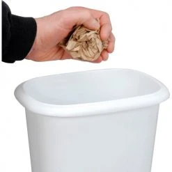 Rubbermaid® Vanity Wastebasket 2953 6 Quart, White -Cheap Trash & Recycling Store 261588WH 04