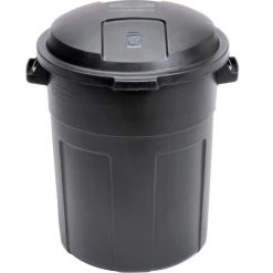 Rubbermaid® Plastic Round Trash Can With Dual Handles, 20 Gallon, Black -Cheap Trash & Recycling Store 261592BK 02