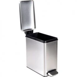simplehuman® Brushed Stainless Steel Profile Step Can, 2-3/5 Gallon -Cheap Trash & Recycling Store 261606SS 02
