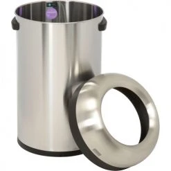 Simplehuman® Stainless Steel Bullet Open Top Trash Can, 21 Gallon -Cheap Trash & Recycling Store 261744SS 02