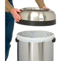 Simplehuman® Stainless Steel Bullet Open Top Trash Can, 21 Gallon -Cheap Trash & Recycling Store 261744SS 04