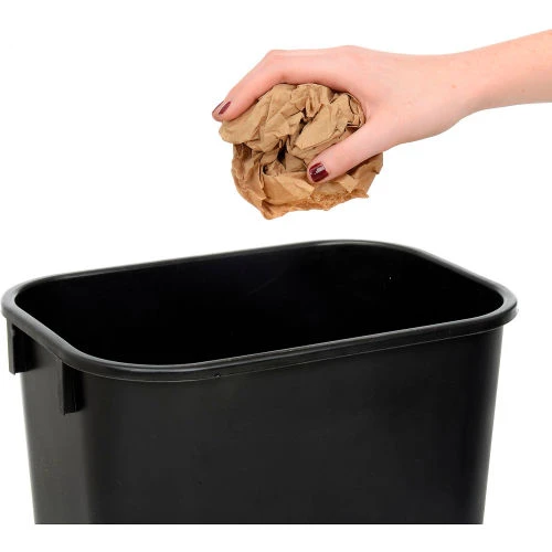 Global Industrial 13-5/8 Qt. Plastic Wastebasket - Black 4 Global Industrial 13-5/8 Qt. Plastic Wastebasket - Black - Image 4