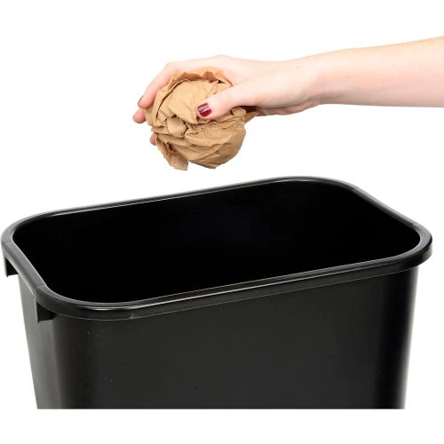 Global Industrial 28-1/8 Qt. Plastic Wastebasket - Black 4 Global Industrial 28-1/8 Qt. Plastic Wastebasket - Black - Image 4