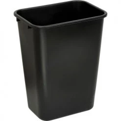 Global Industrial 41-1/4 Qt. Plastic Wastebasket, Black