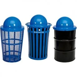 Global Industrial™ Steel Dome Lid For 36 Gallon Trash Can, Blue -Cheap Trash & Recycling Store 261843BL 04