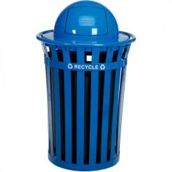 Global Industrial™ Steel Dome Lid For 36 Gallon Trash Can, Blue -Cheap Trash & Recycling Store 261843BL 05