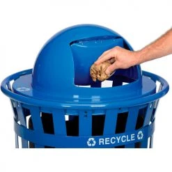 Global Industrial™ Steel Dome Lid For 36 Gallon Trash Can, Blue -Cheap Trash & Recycling Store 261843BL 06