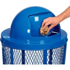 Global Industrial™ Steel Dome Lid For 36 Gallon Trash Can, Blue -Cheap Trash & Recycling Store 261843BL 08