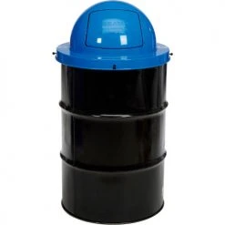 Global Industrial™ Steel Dome Lid For 36 Gallon Trash Can, Blue -Cheap Trash & Recycling Store 261843BL 09