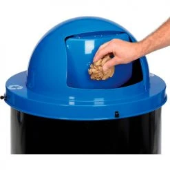 Global Industrial™ Steel Dome Lid For 36 Gallon Trash Can, Blue -Cheap Trash & Recycling Store 261843BL 10