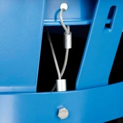 Global Industrial™ Outdoor Slatted Steel Recycling Can w/Rain Bonnet Lid, 36 Gallon, Blue -Cheap Trash & Recycling Store 261850BL 05