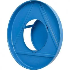 Global Industrial™ Outdoor Slatted Steel Recycling Can w/Rain Bonnet Lid, 36 Gallon, Blue -Cheap Trash & Recycling Store 261850BL 07