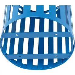 Global Industrial™ Outdoor Slatted Steel Recycling Can w/Rain Bonnet Lid, 36 Gallon, Blue -Cheap Trash & Recycling Store 261850BL 08